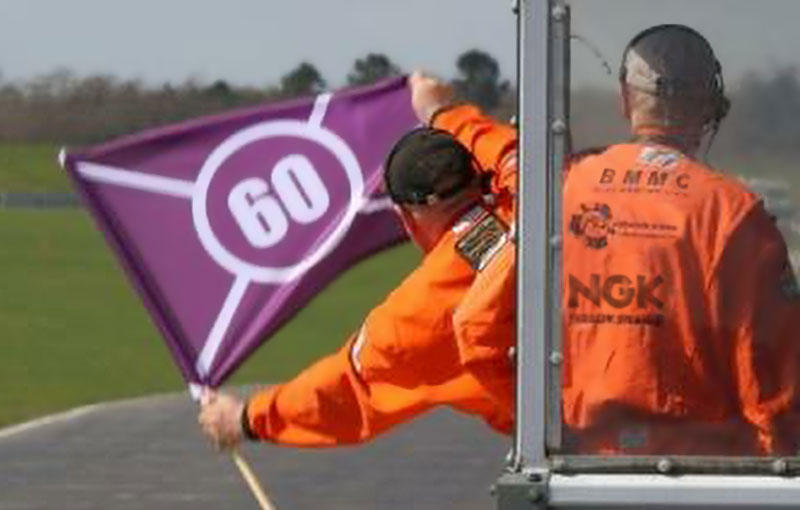 Marshals waving a Code-60 flag